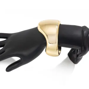 Punk Irregular Curved Glossy Wide Cuff Bangle Bracelet
