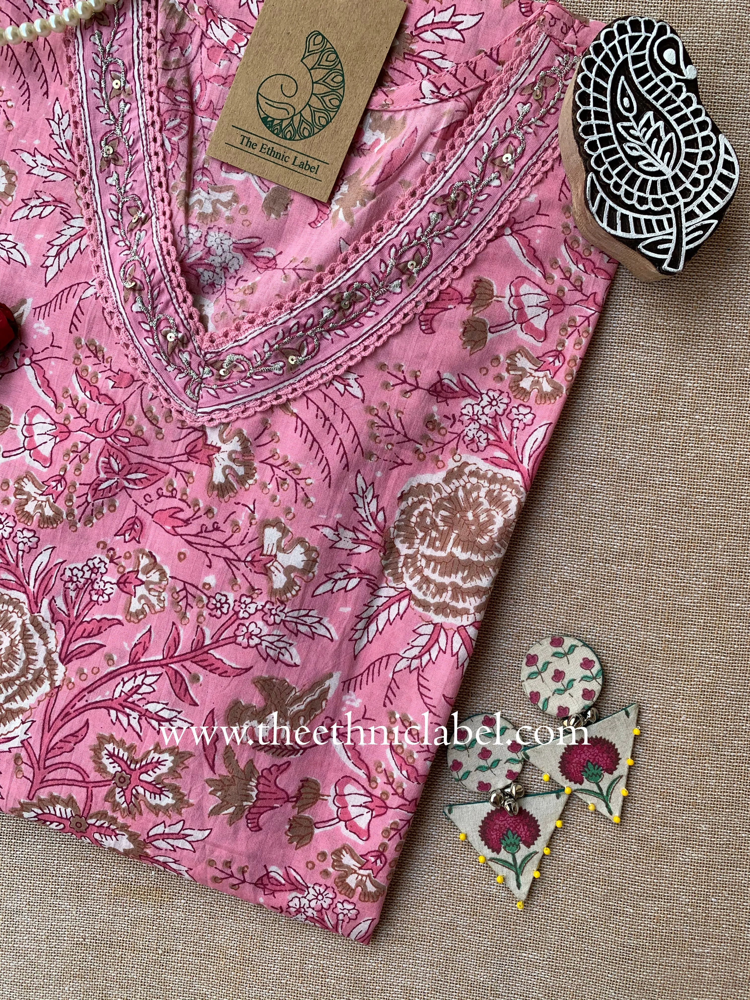 "Kalaa" Hand Block Printed Cotton kurta