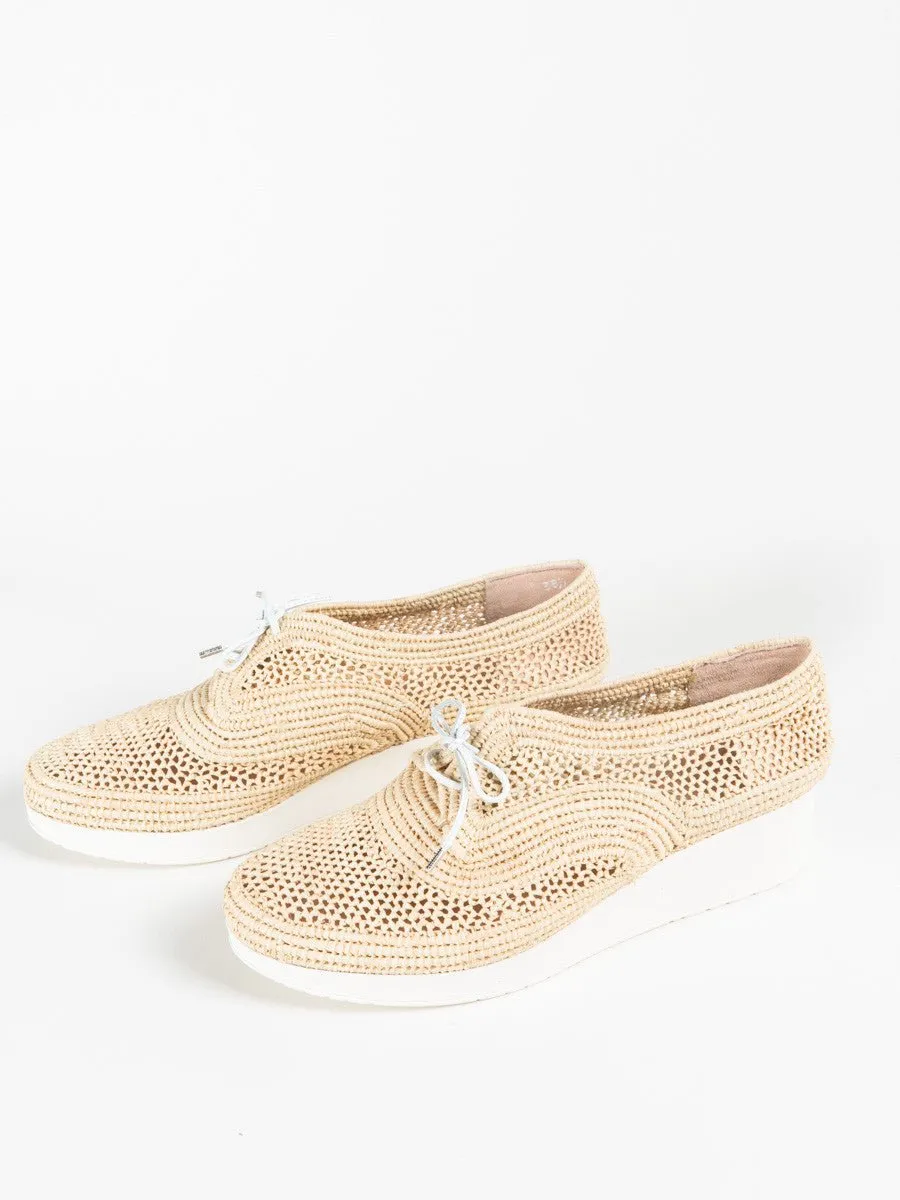 raffia wedge sneaker