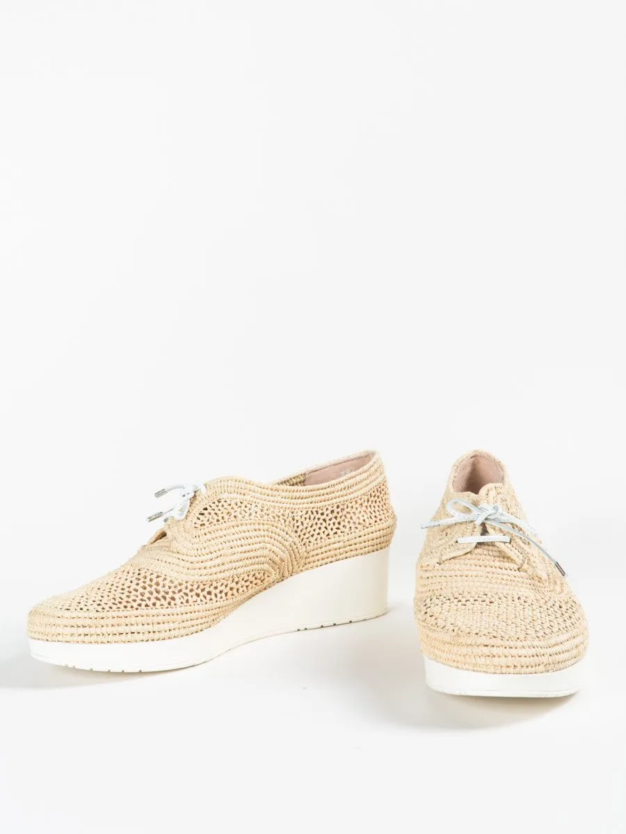 raffia wedge sneaker
