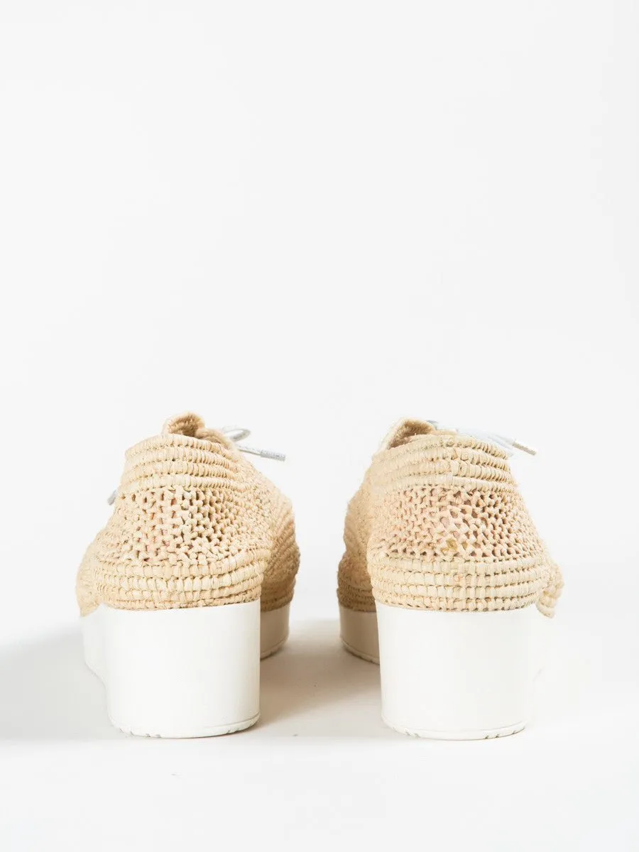 raffia wedge sneaker