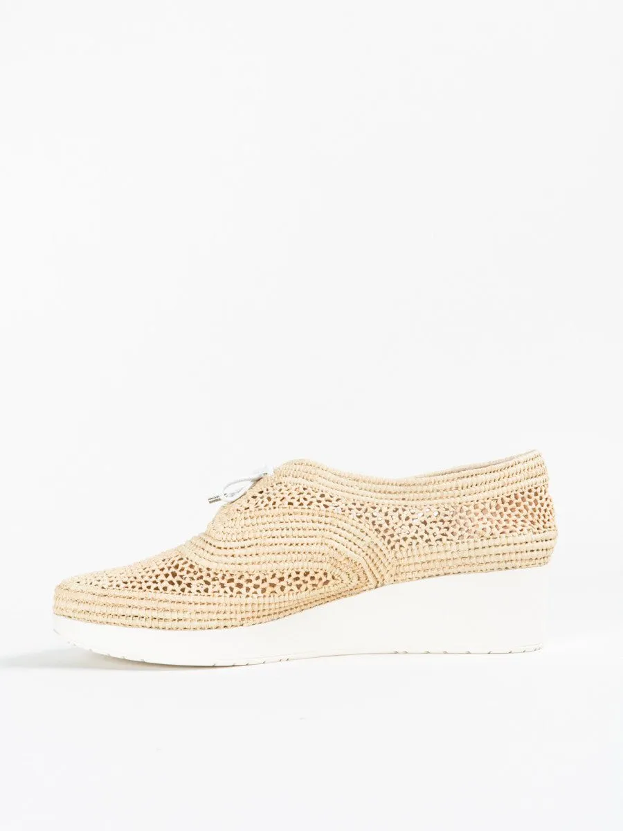 raffia wedge sneaker