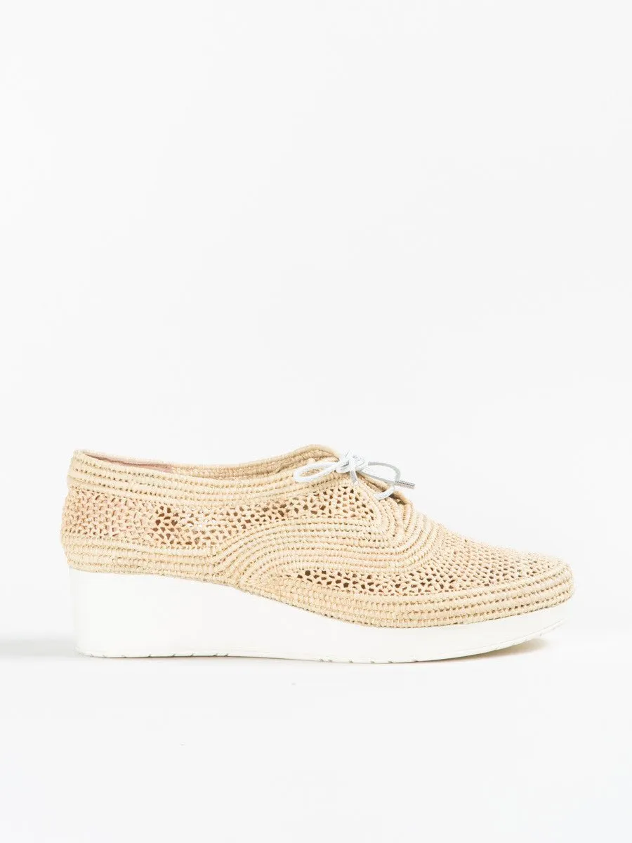 raffia wedge sneaker