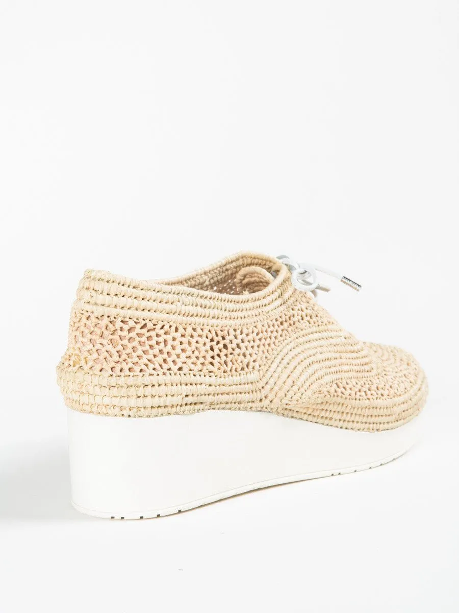 raffia wedge sneaker