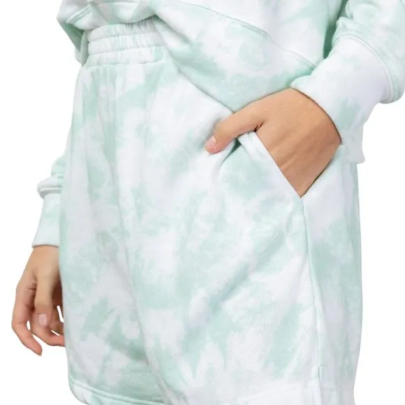 Rails Jane French Terry Knit Shorts Mint Green &amp; White Tie Dye Size XL NEW