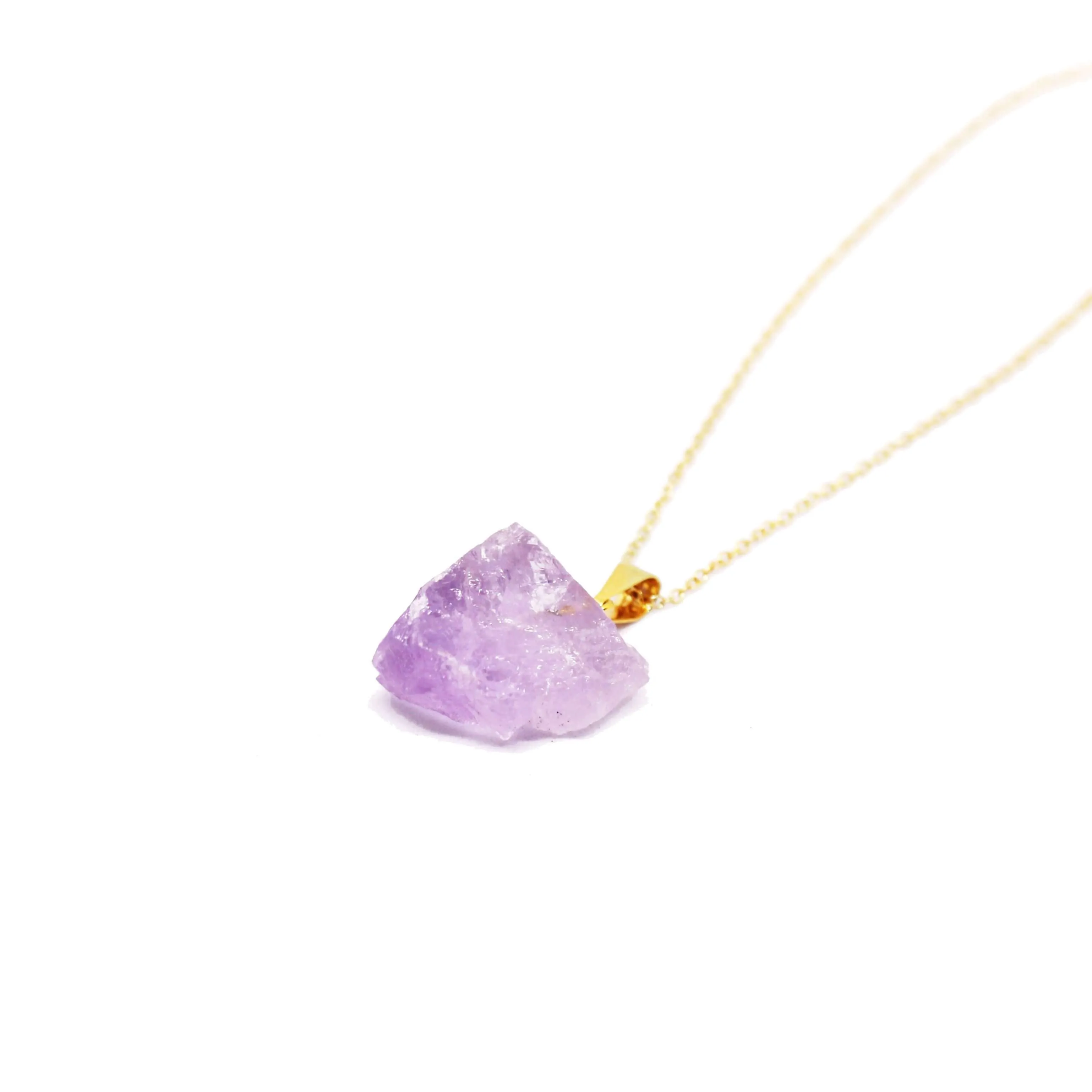 Raw Amethyst Long Necklace
