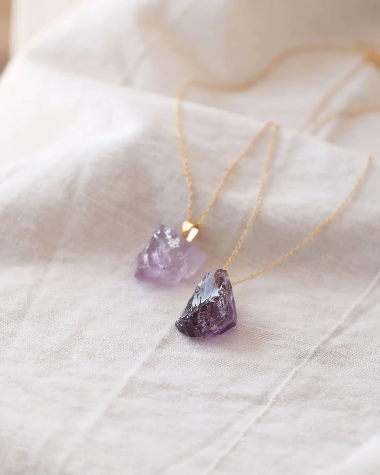 Raw Amethyst Long Necklace