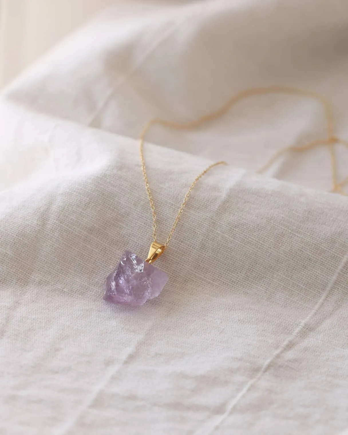 Raw Amethyst Long Necklace