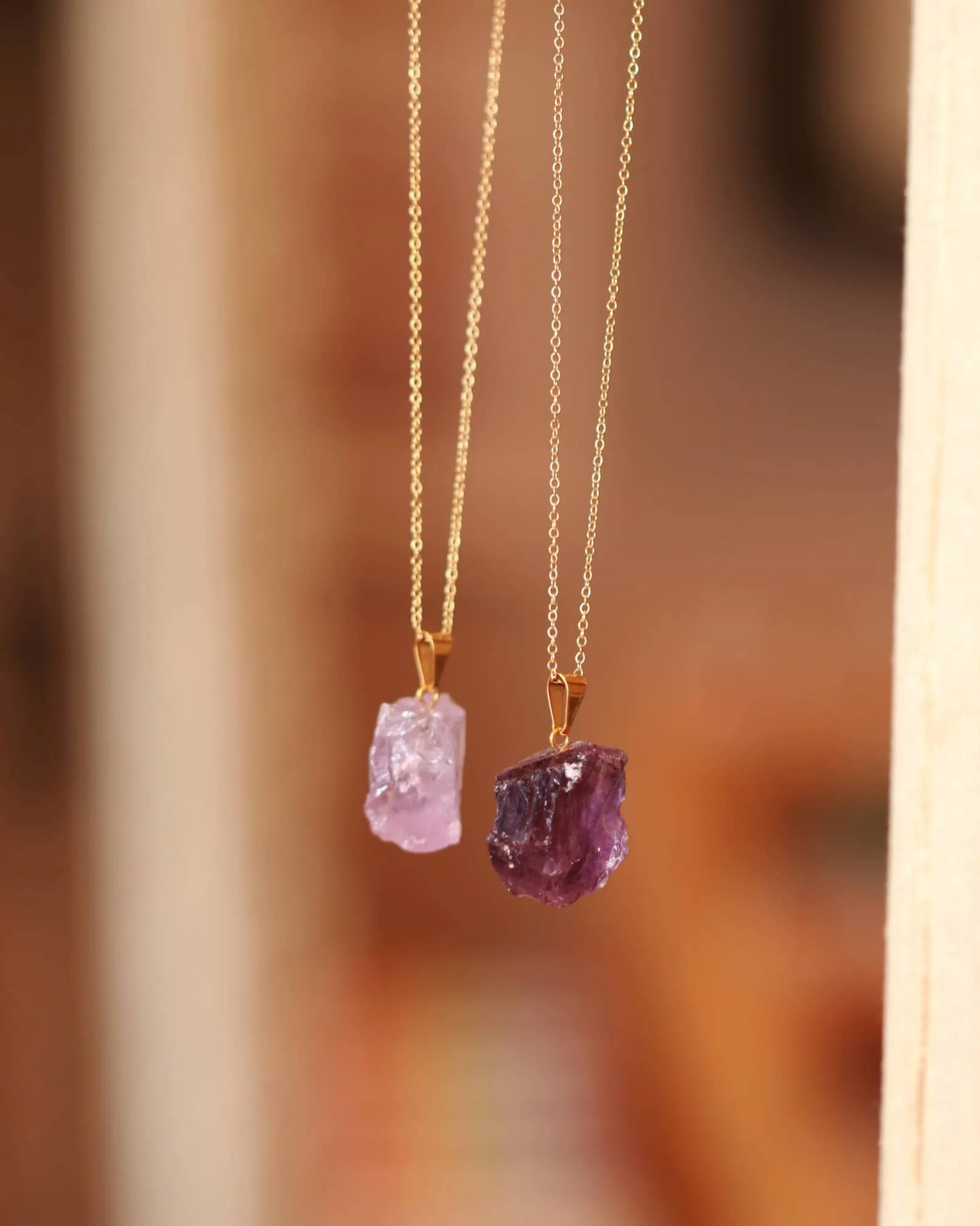Raw Amethyst Long Necklace