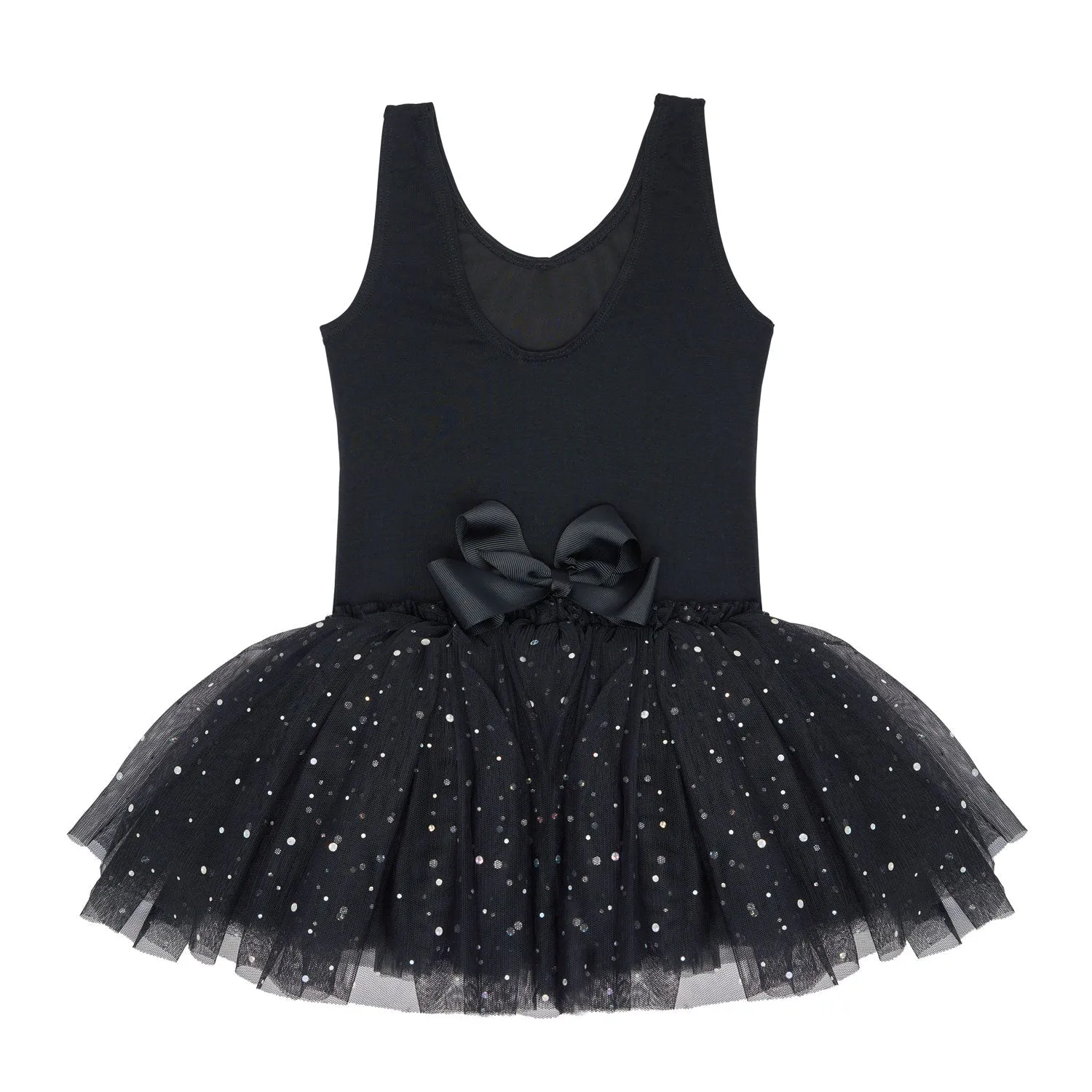 Raya: Sequin Tutu Dress with Bow in Black
