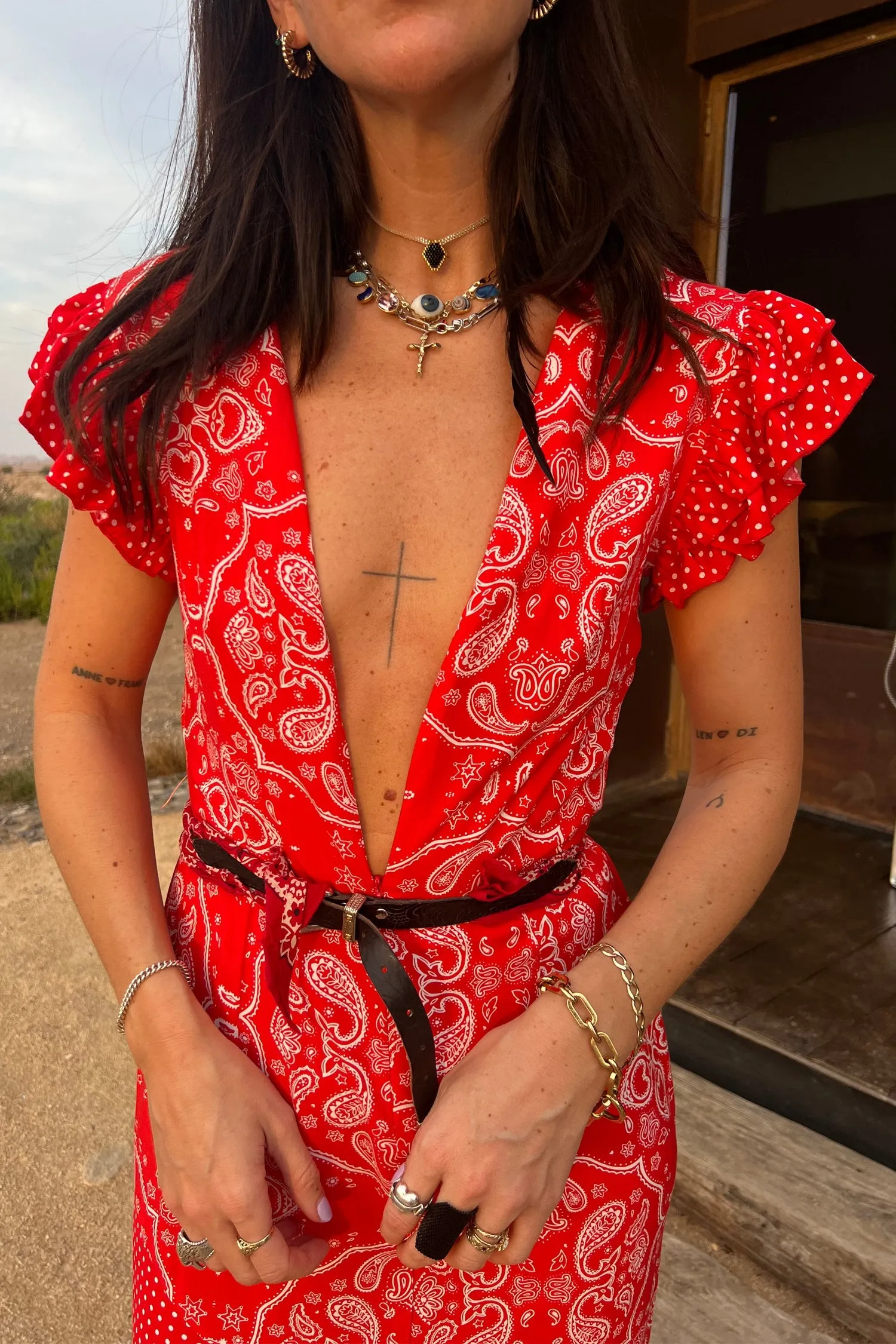 Red Bandana Remi Dress