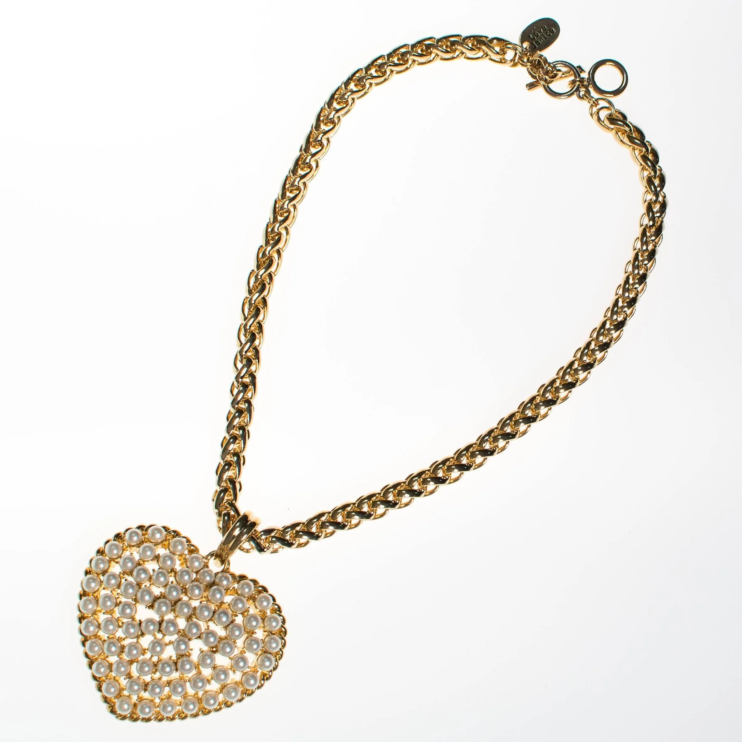 Reserved 1 of 3 Huge Pearl Heart Pendant Statement Necklace