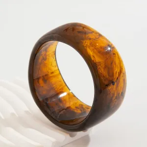 Retro Irregular Gradient Resin Wide Cuff Bangle Bracelet
