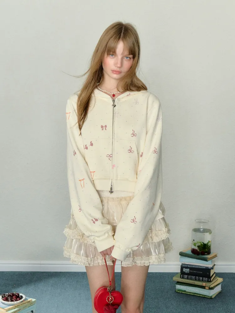Ribbon Ballet Zip-up Hoodie