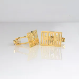 Rimmed Block Monogram Cuff Links