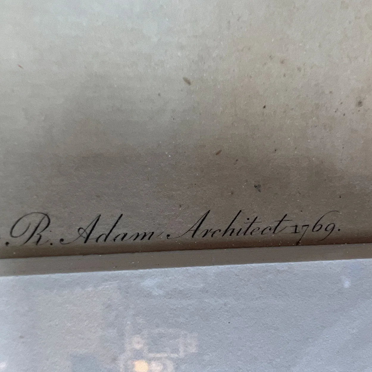 ROBERT ADAM Colored Bookplate Engraving, Lady Bute's Dressing Room Ceiling