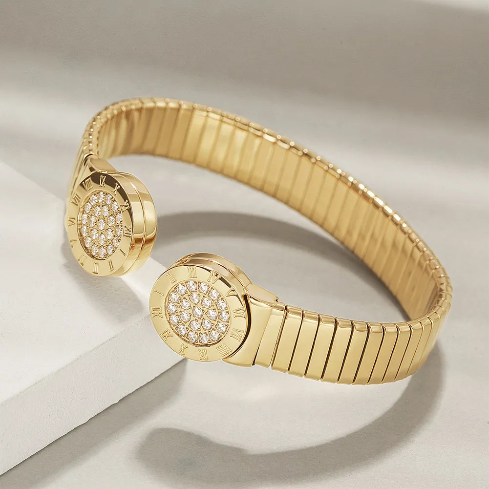 Roman Numerals Cuff Bangle