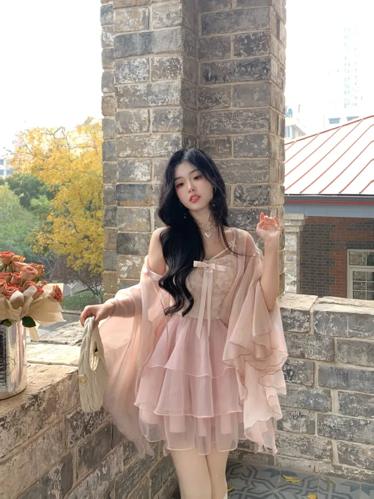 Rosy Ballet Tiered Dress