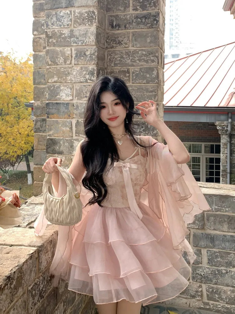 Rosy Ballet Tiered Dress