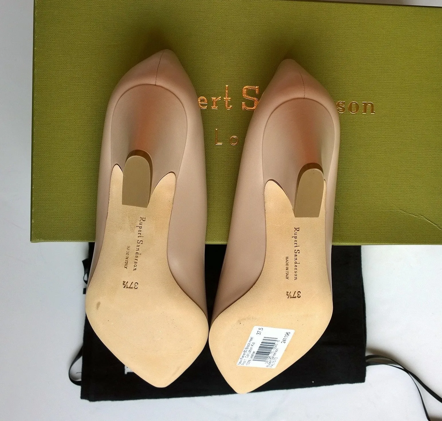 Rupert Sanderson New Pierre Nude Leather Heels