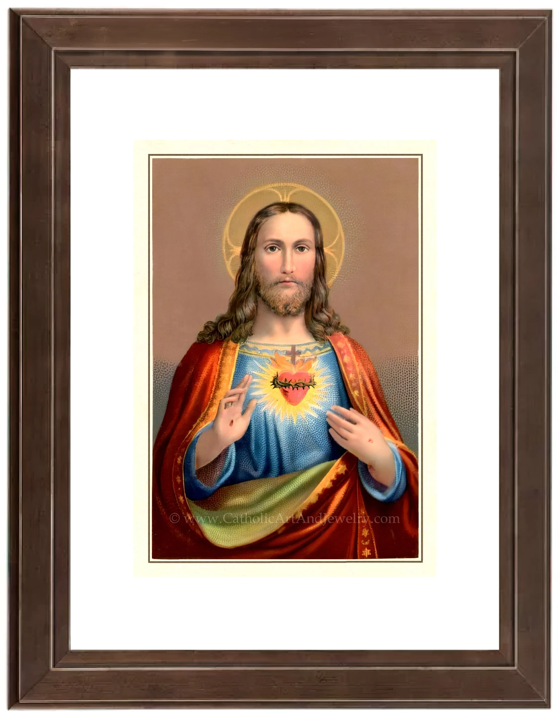 Sacred Heart of Jesus – Benziger – based on a Vintage Holy Card – Catholic Art Print – Archival Quality