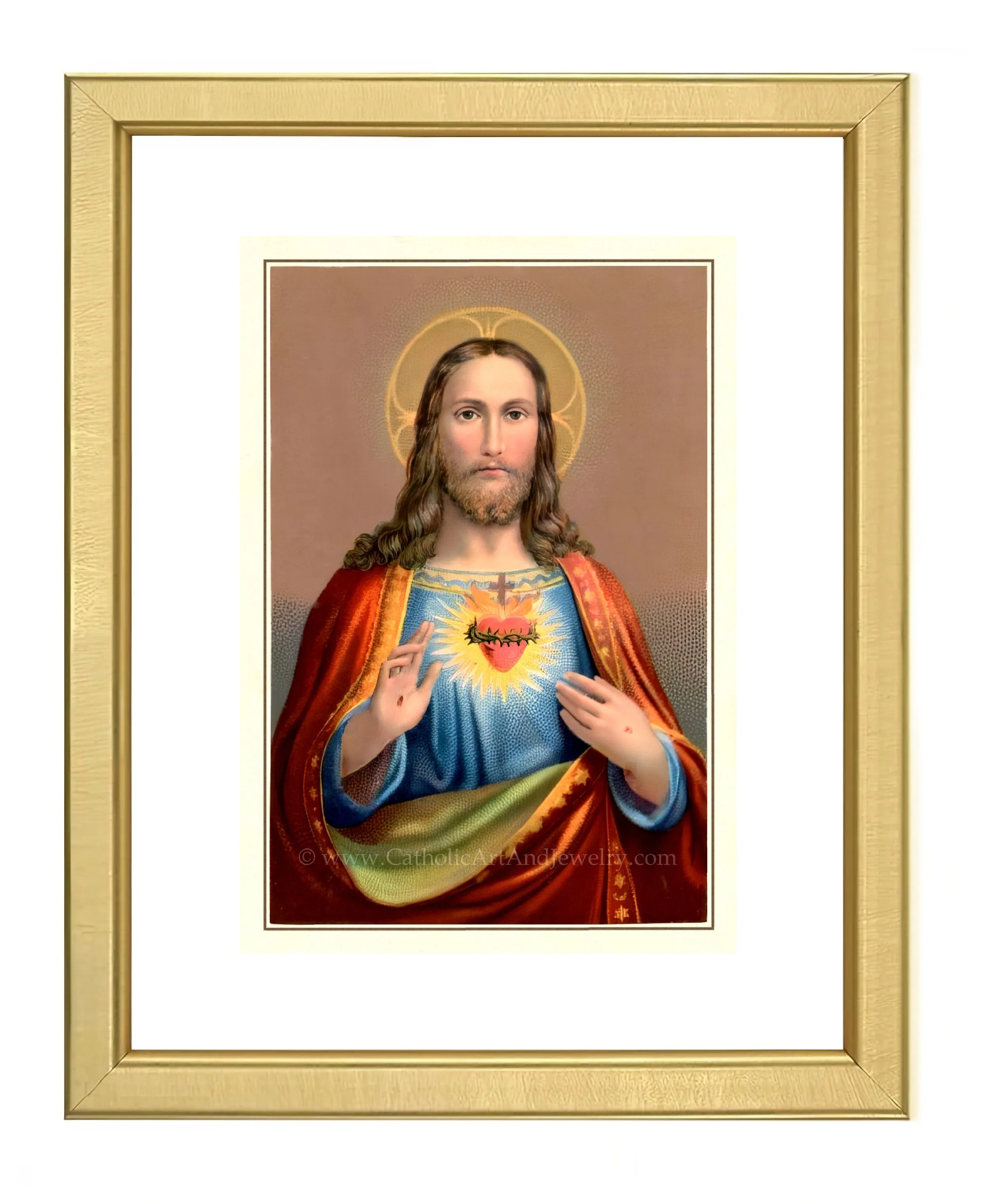 Sacred Heart of Jesus – Benziger – based on a Vintage Holy Card – Catholic Art Print – Archival Quality