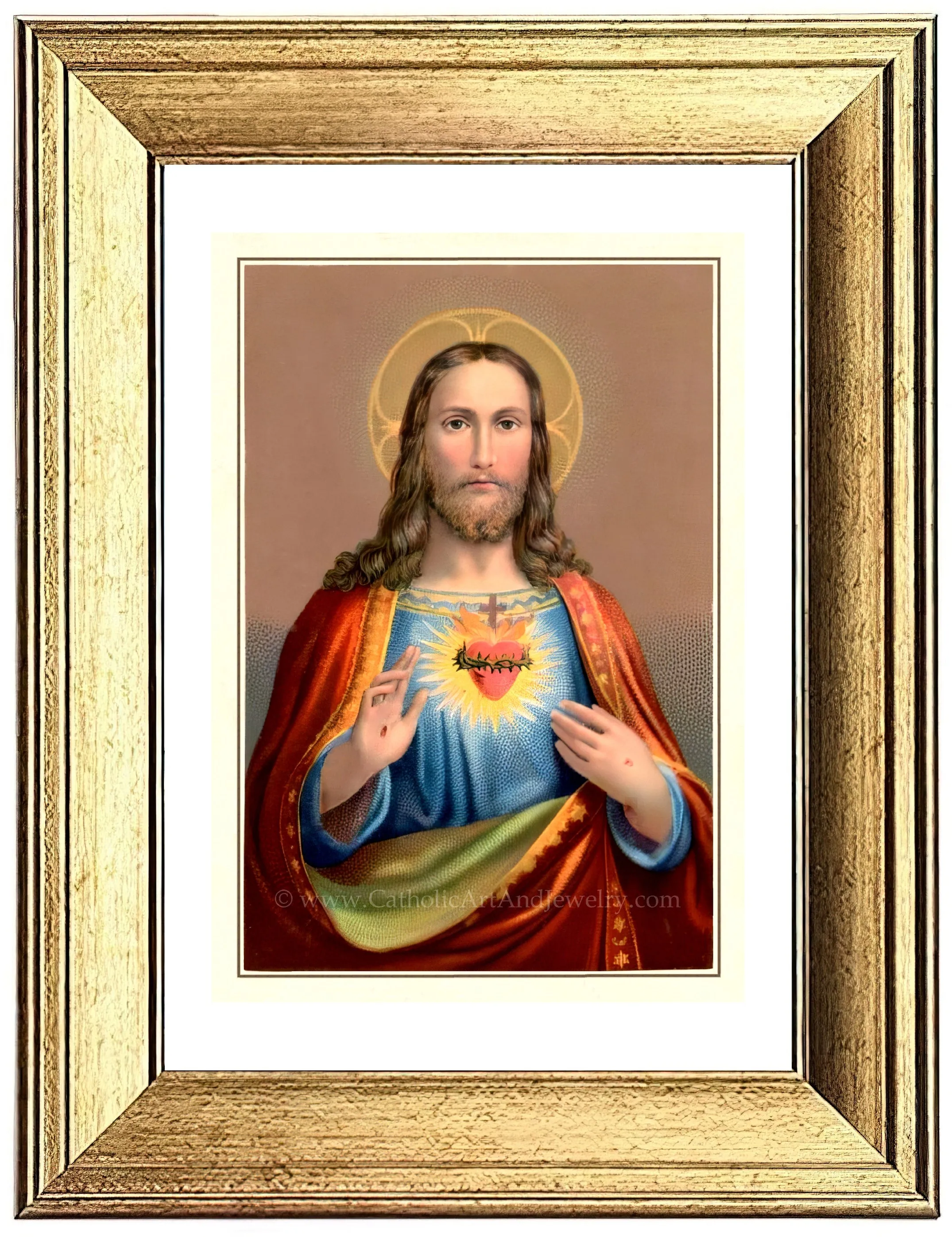 Sacred Heart of Jesus – Benziger – based on a Vintage Holy Card – Catholic Art Print – Archival Quality