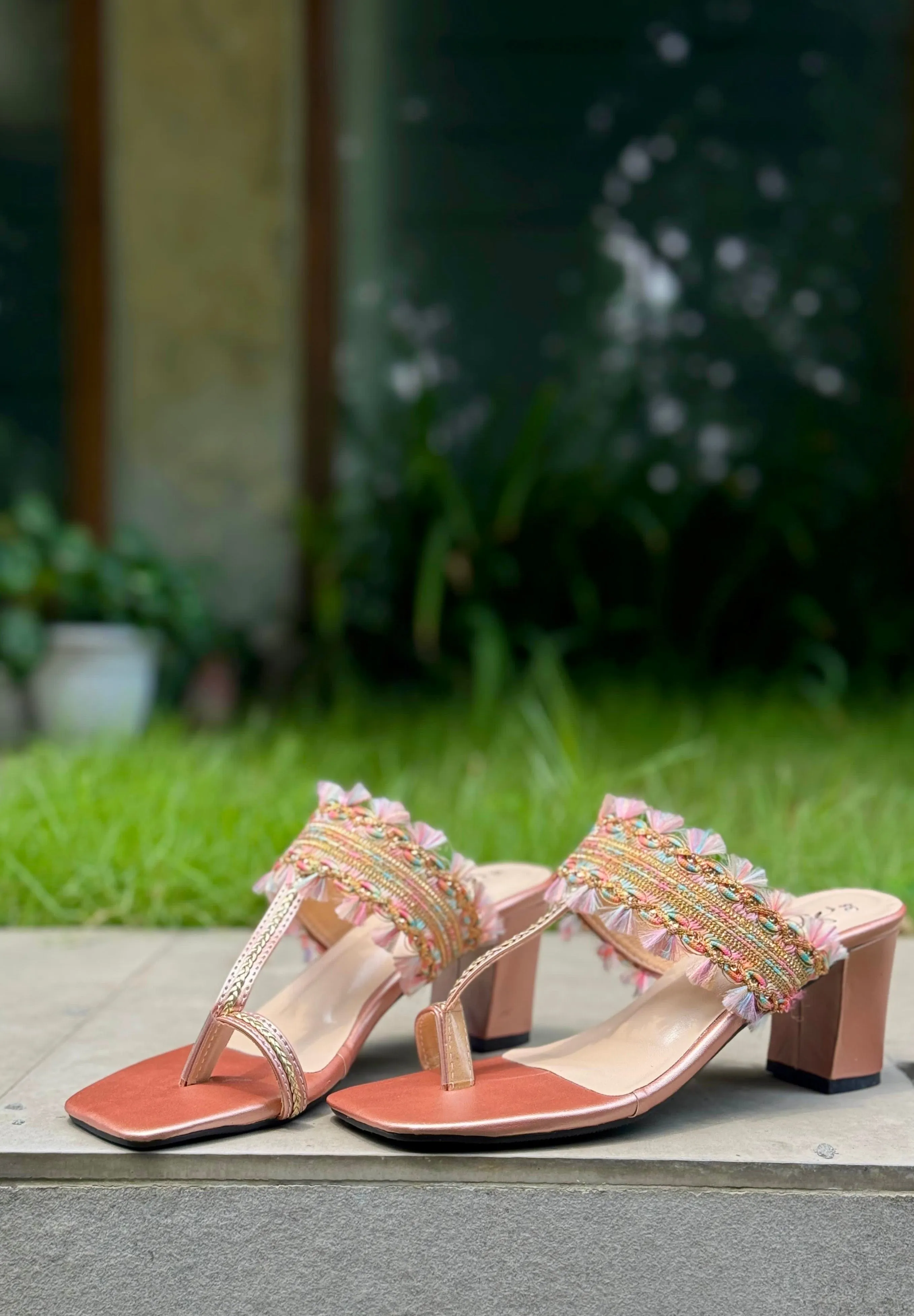 Saj Kolapuri Heels - Peach