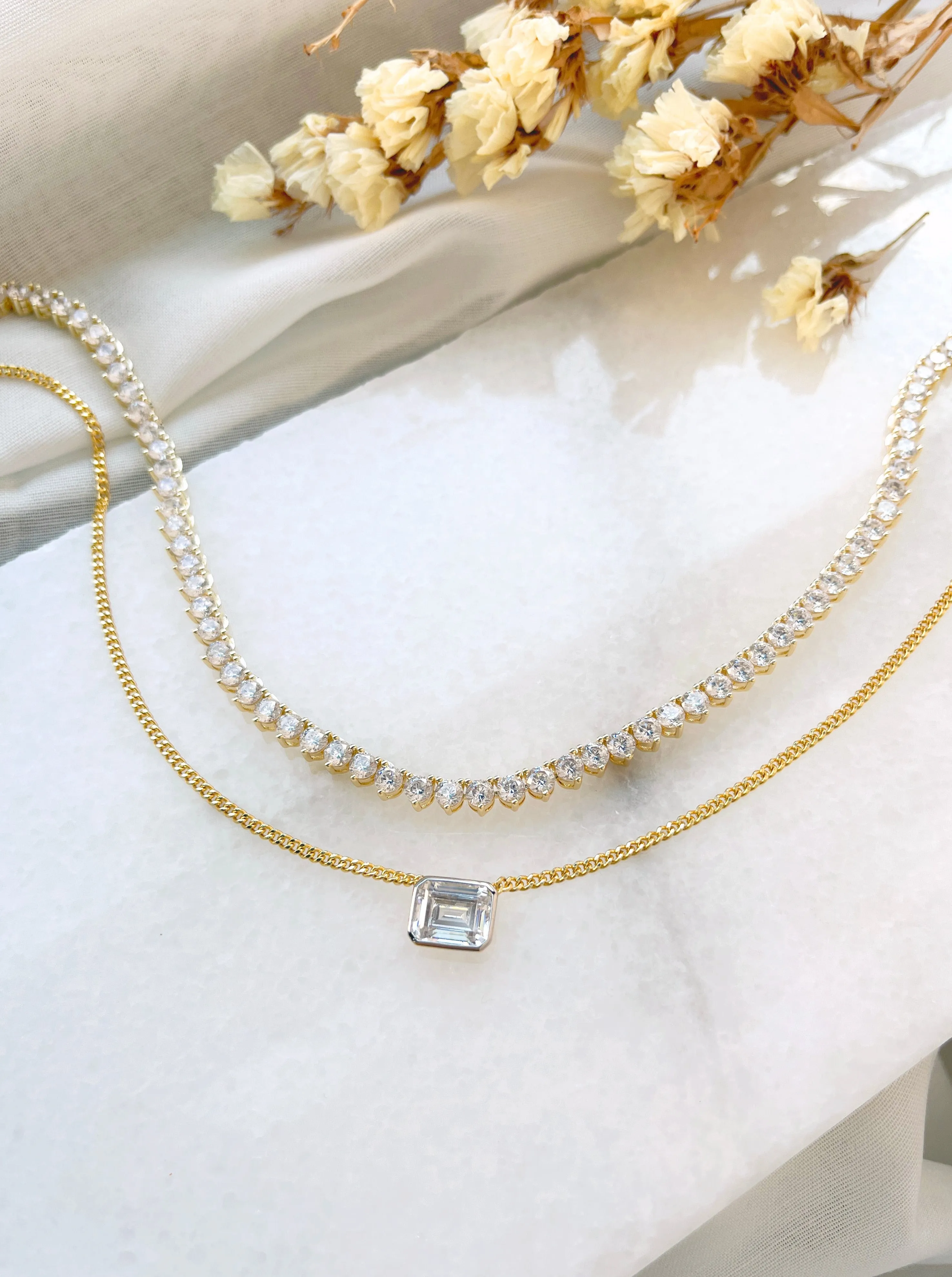 Sally Crystal Tennis Necklace
