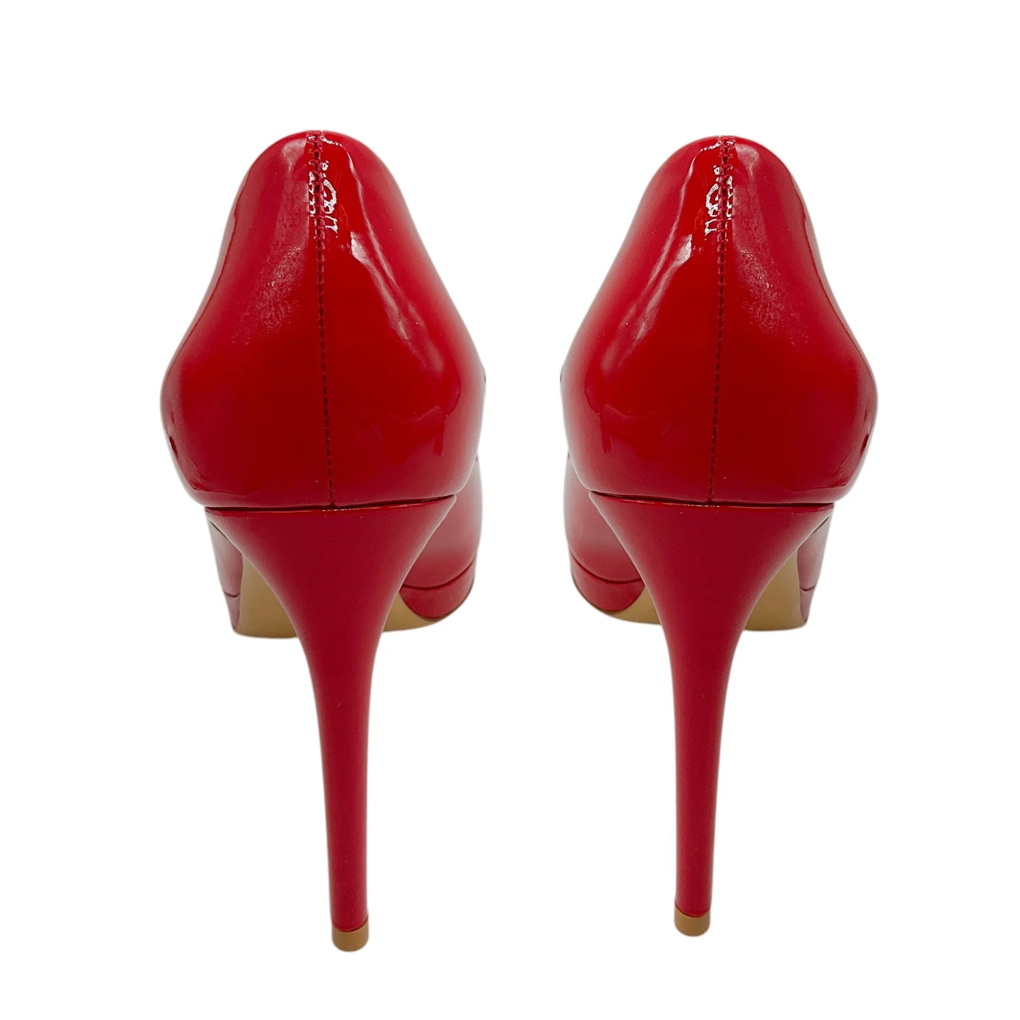 Salvatore Ferragamo Red Bow Detail Patent Leather Pumps