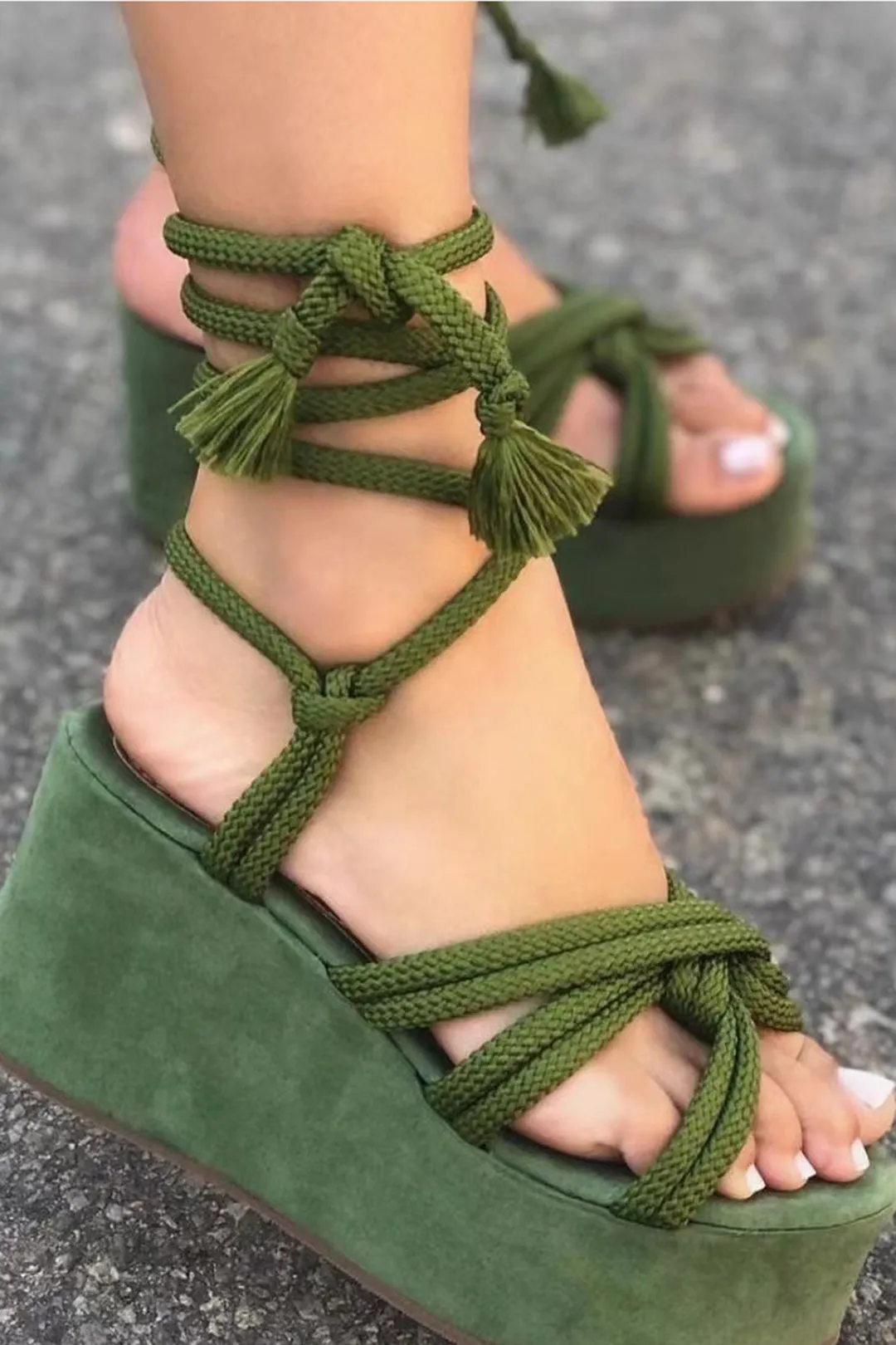 Saskia - Trendy Open Toe Look Woman's Flats Sandals
