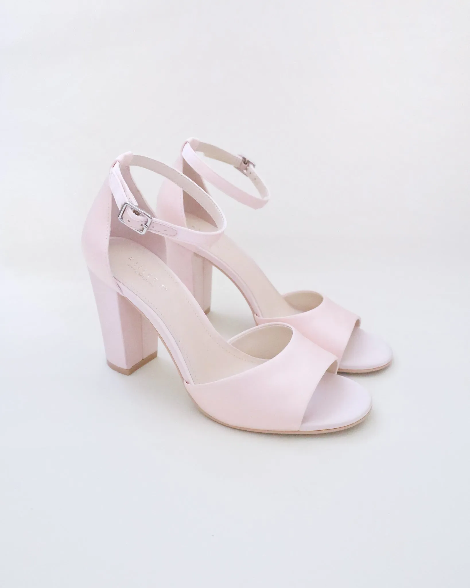 Satin Block Heel Evening Sandals