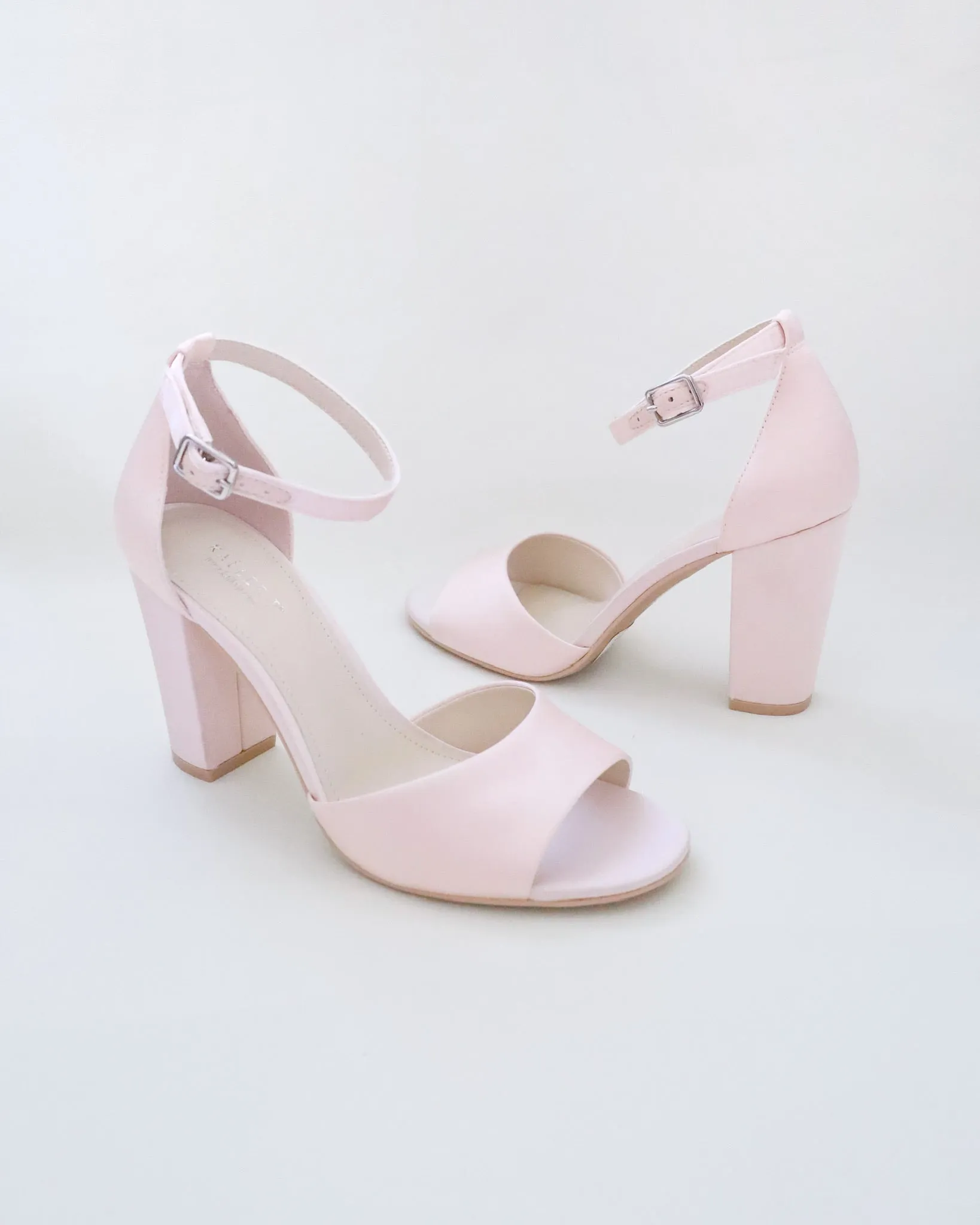 Satin Block Heel Evening Sandals