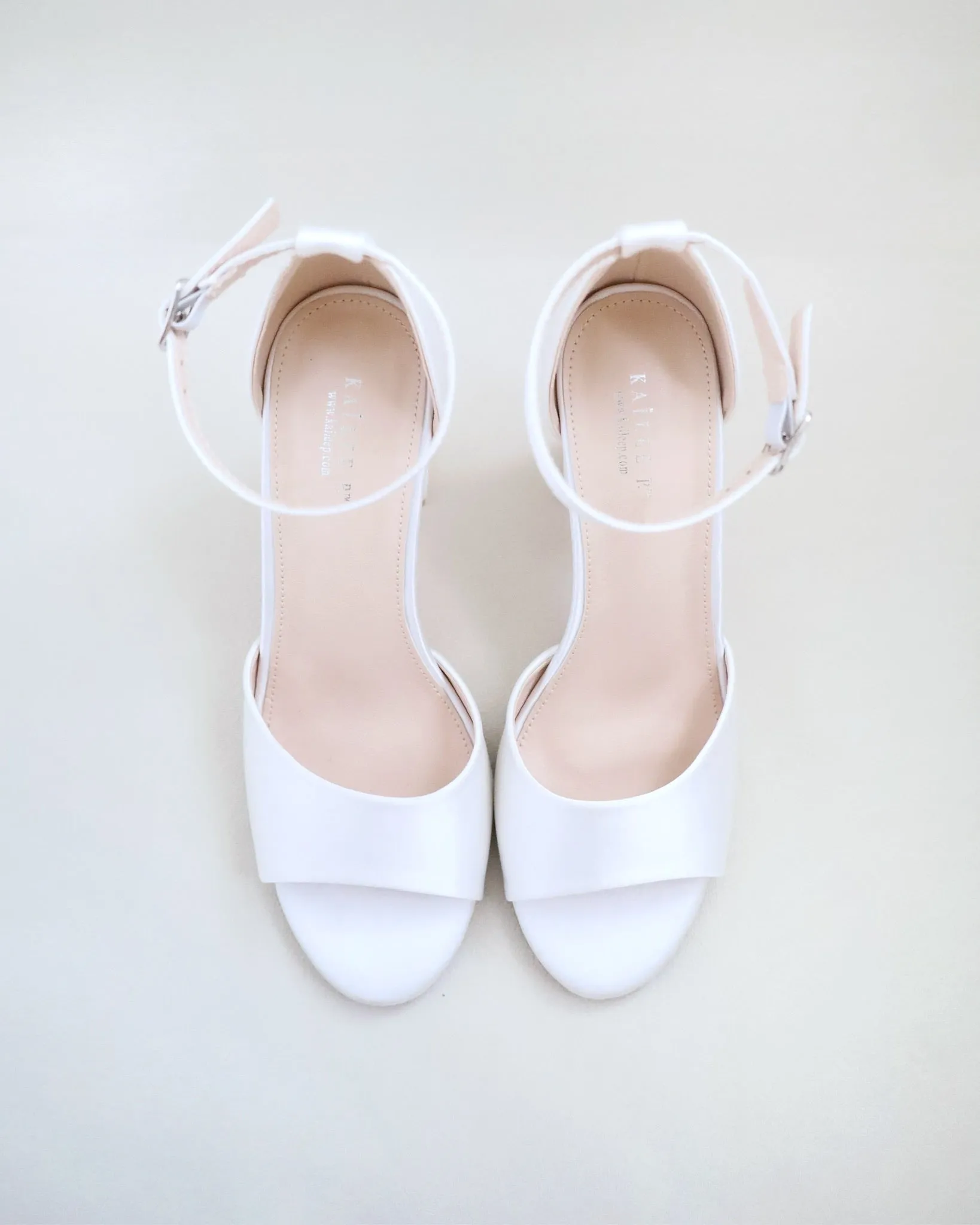 Satin Block Heel Wedding Sandals