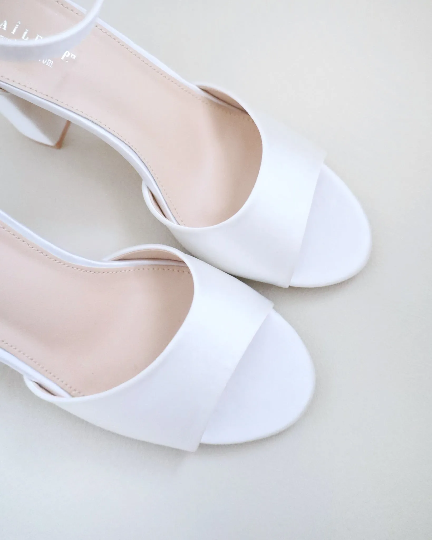 Satin Block Heel Wedding Sandals