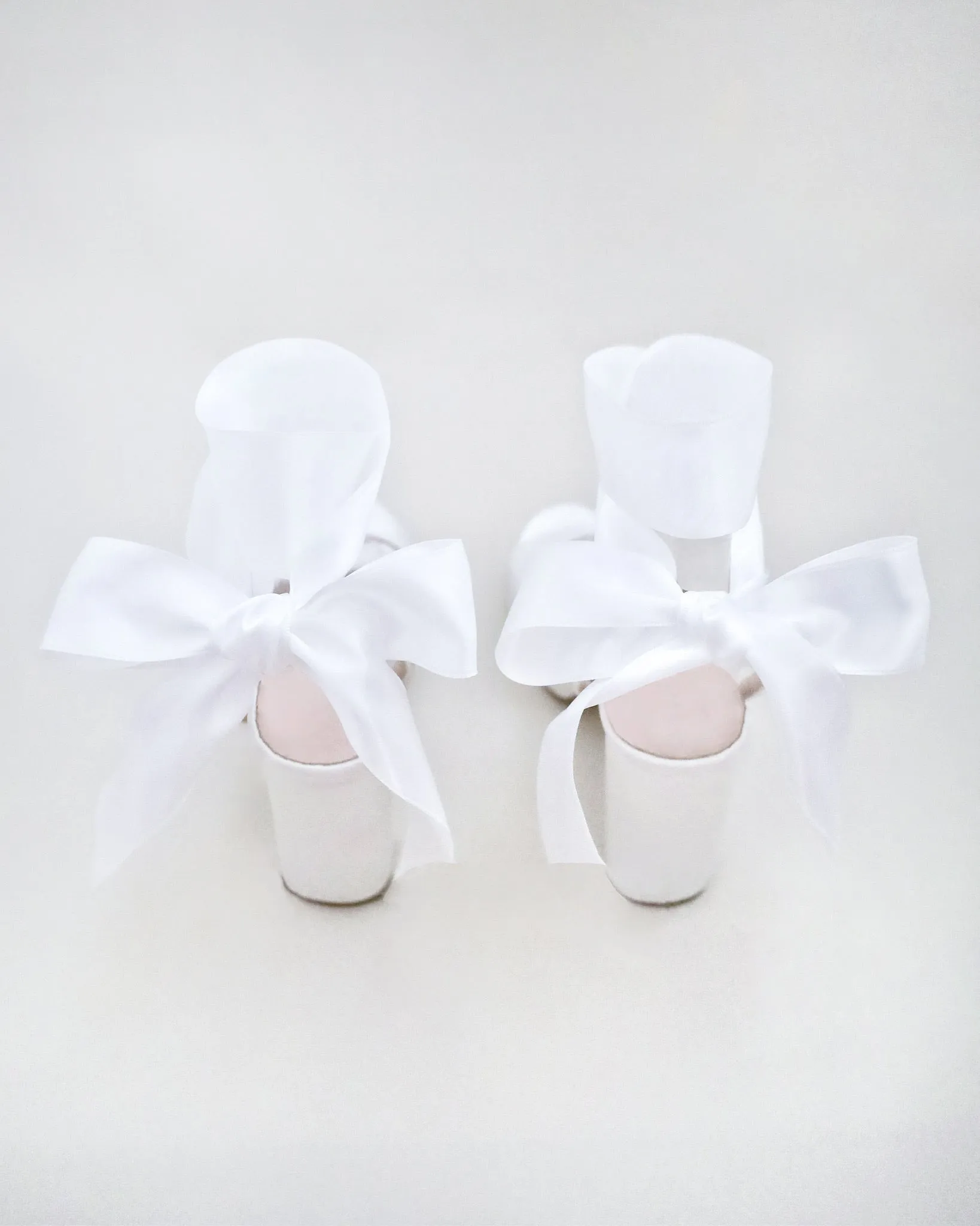 Satin Platform Block Heel Wedding Sandals with Wrapped Ribbon Tie