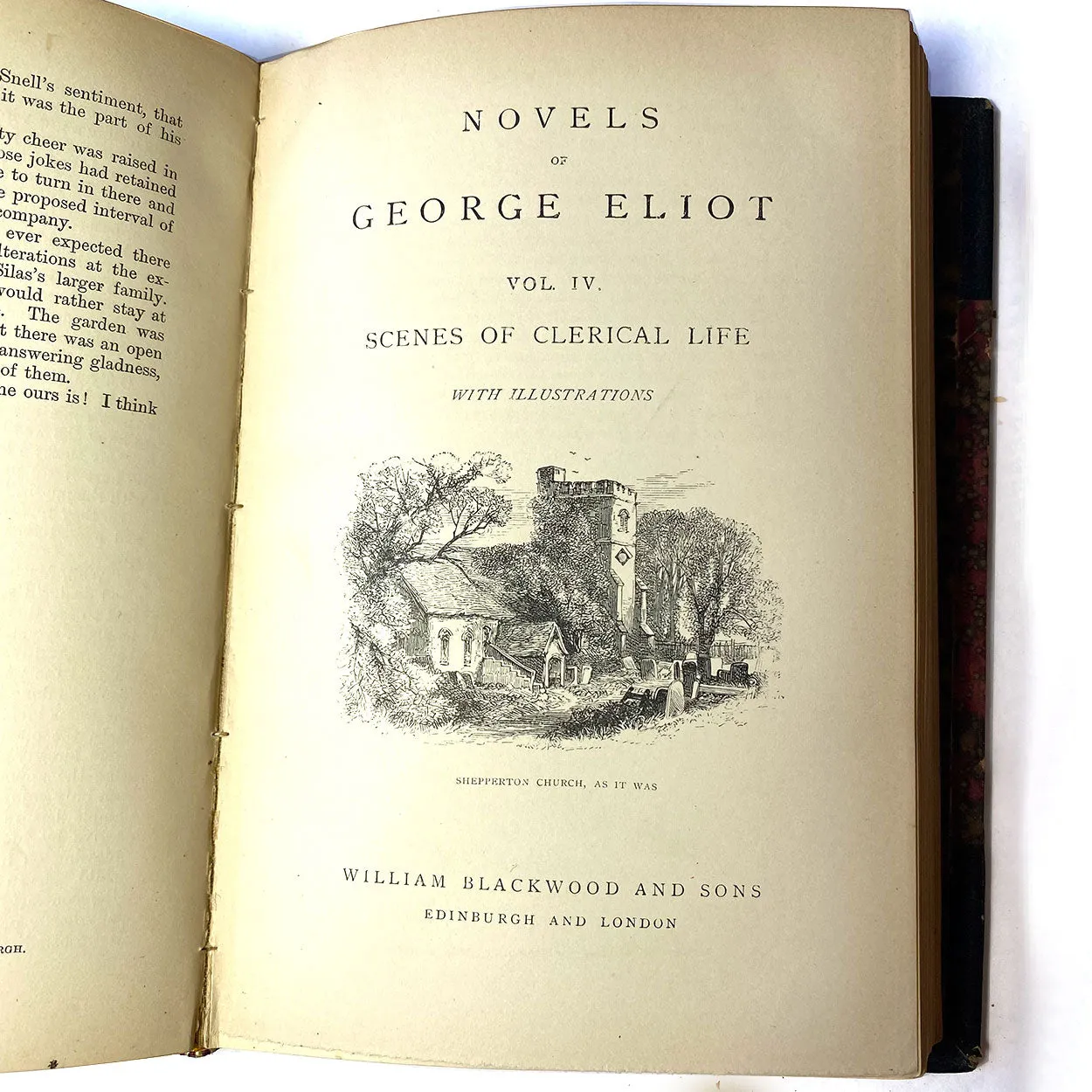 Set of Six English Leather Books: Works of George Eliot