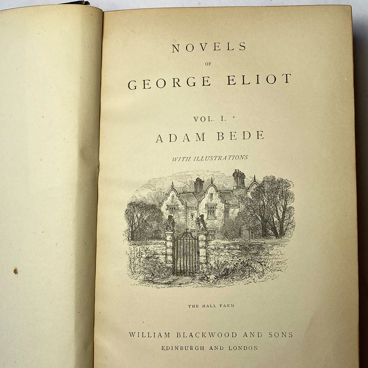 Set of Six English Leather Books: Works of George Eliot
