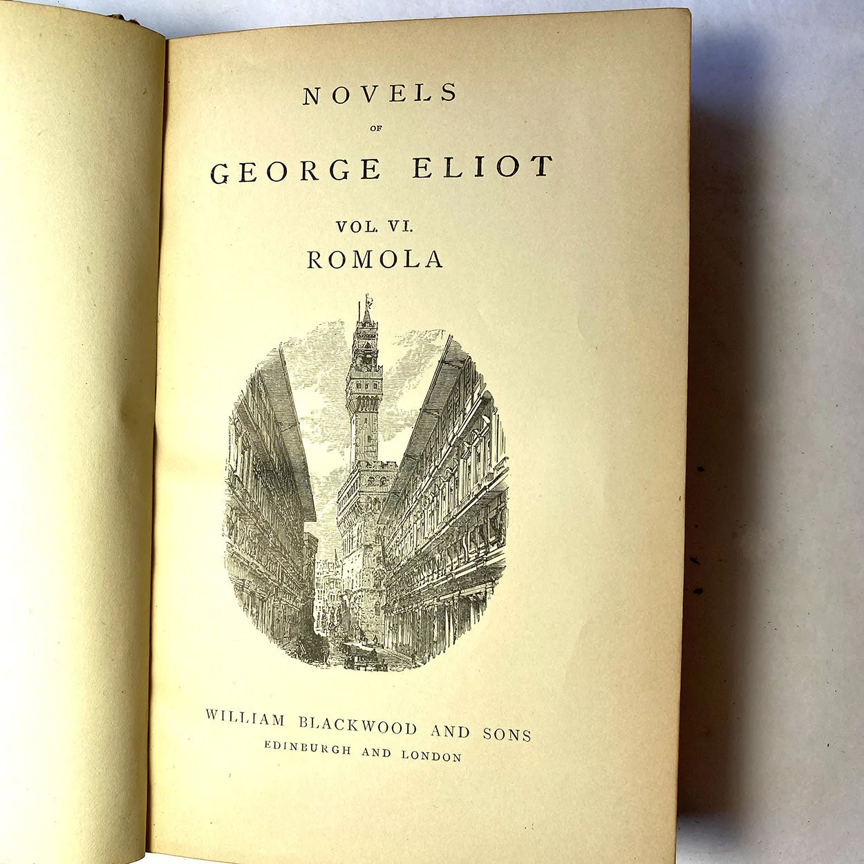 Set of Six English Leather Books: Works of George Eliot