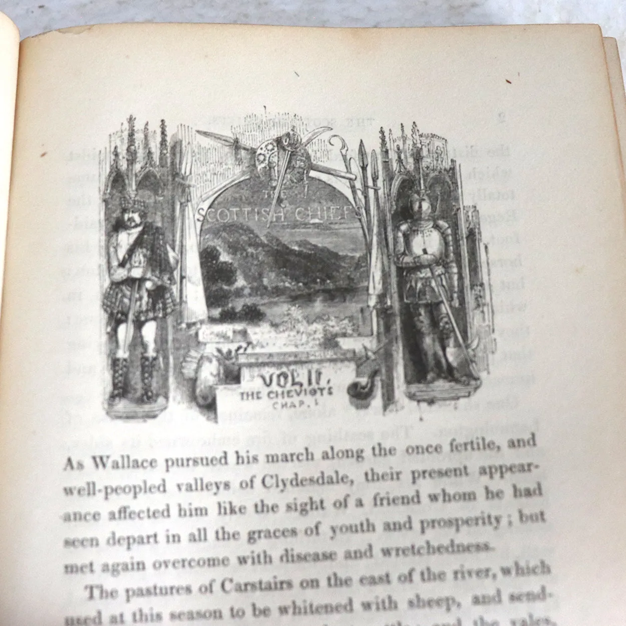 Set of Two Leather Books: The Scottish Chiefs by Miss Jane Porter