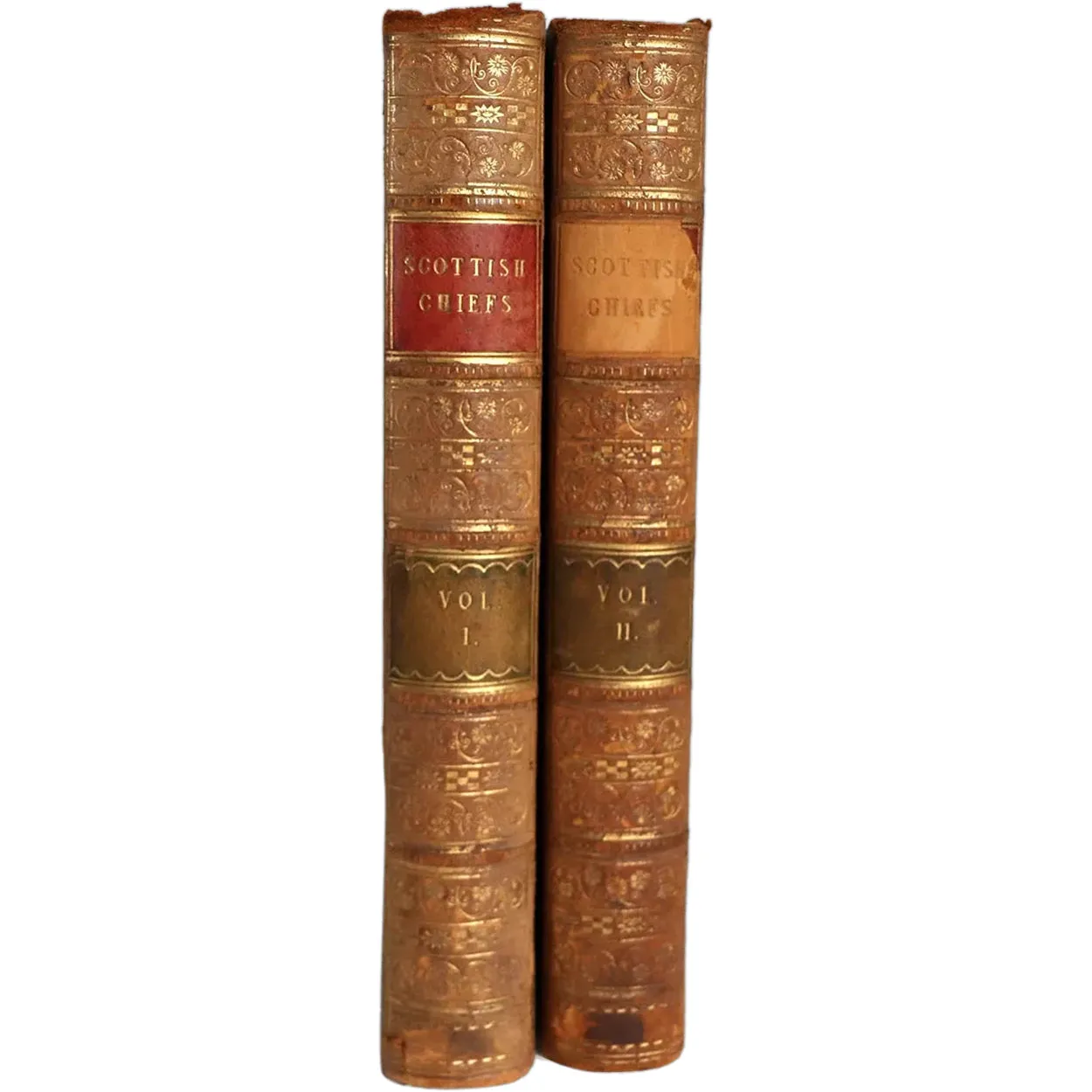 Set of Two Leather Books: The Scottish Chiefs by Miss Jane Porter