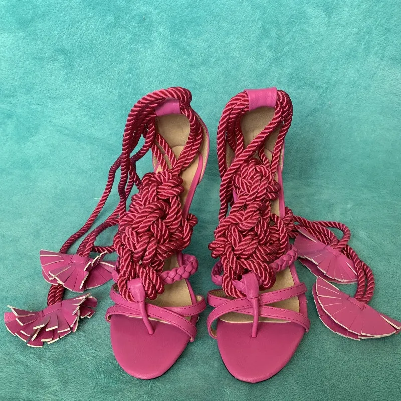Sexy Rope Knot High Heel Sandals