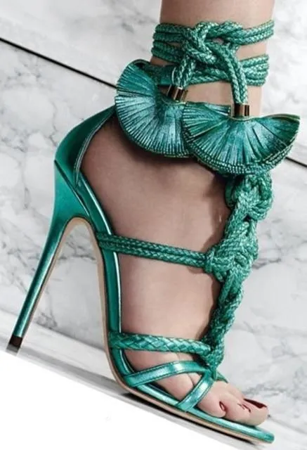 Sexy Rope Knot High Heel Sandals
