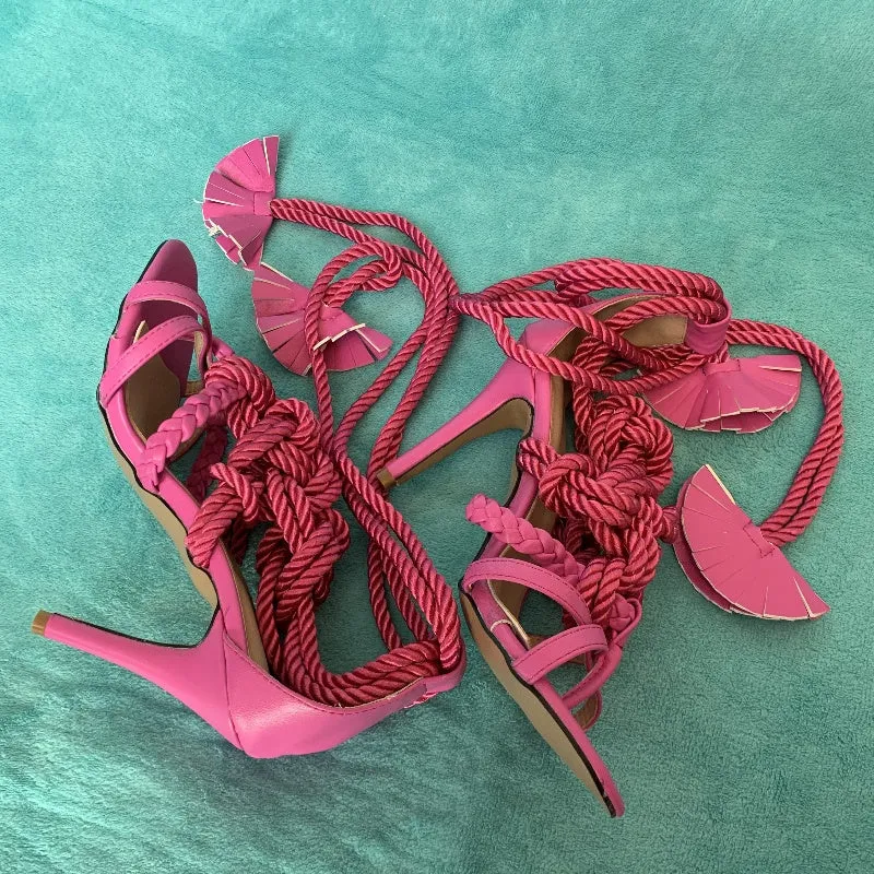 Sexy Rope Knot High Heel Sandals