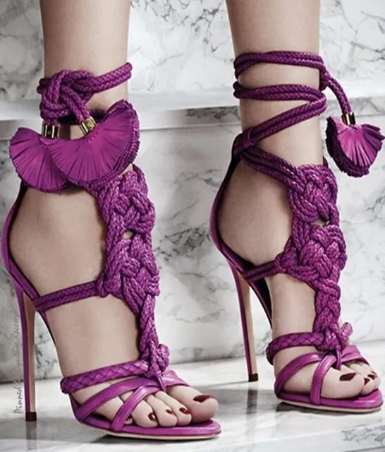 Sexy Rope Knot High Heel Sandals