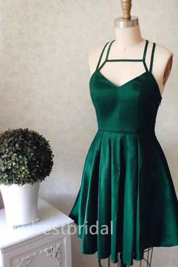 Sexy V-neck Sleeveless A-line Short Mini Homecoming Dress,  HDS0117