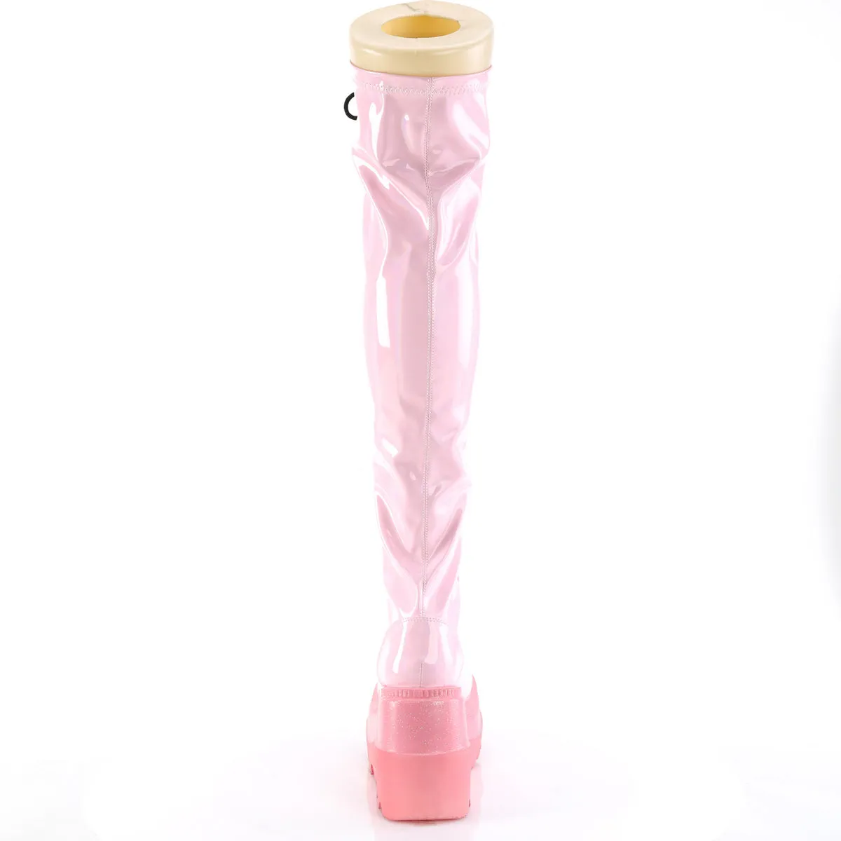 SHAKER-374-1  Baby Pink Hologram Stretch Patent