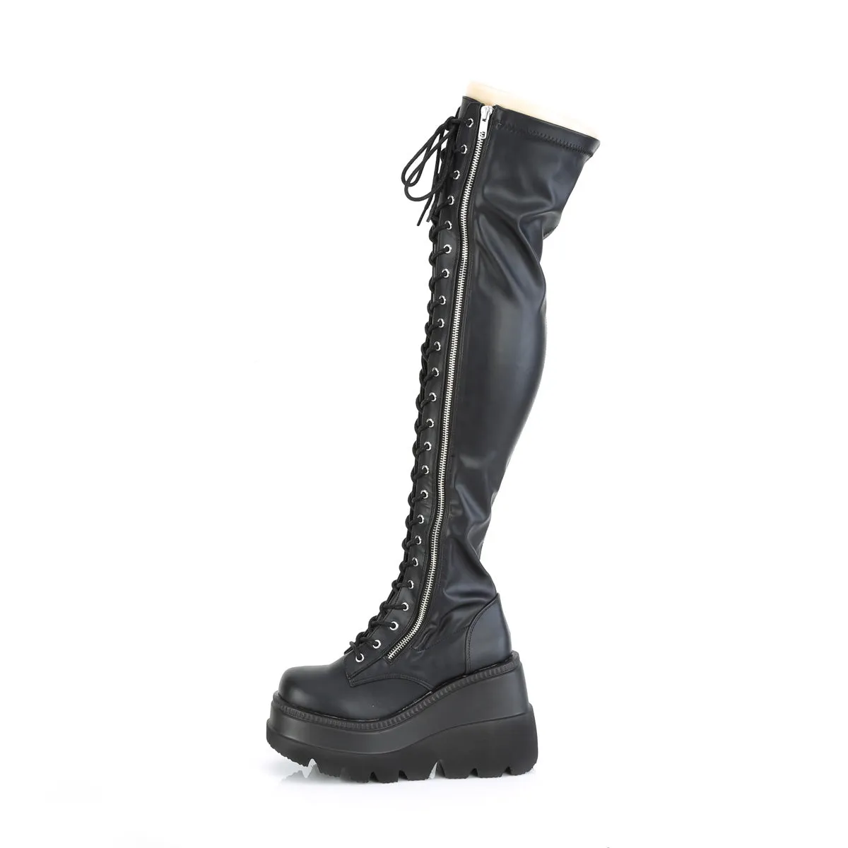 SHAKER-374  Black Stretch Vegan Leather