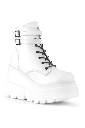 SHAKER-52 Ankle Boot | White Faux Leather