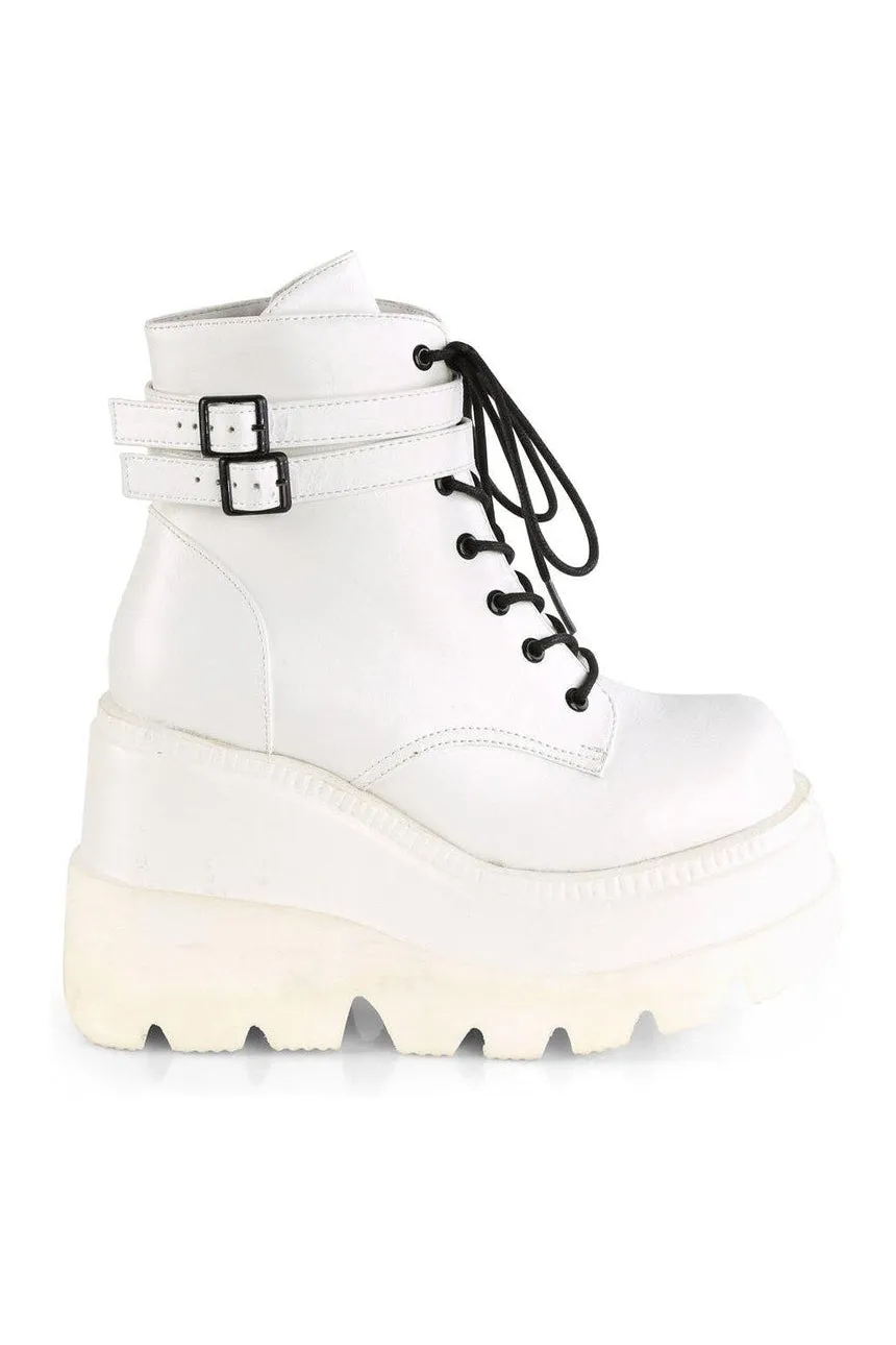 SHAKER-52 Ankle Boot | White Faux Leather